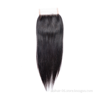 Aisi Hair High Quality 14 Inch Long Silky Straight Wave 4X4 Lace Closure Brazilian Human Hair Extension For Women